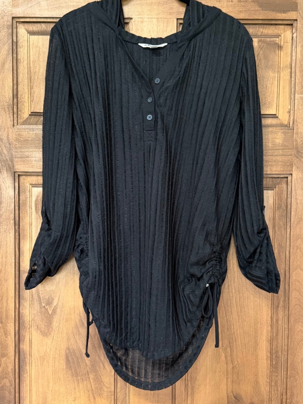 Billabong Womens Black Sheer Swimsuit Cover Up Top size small